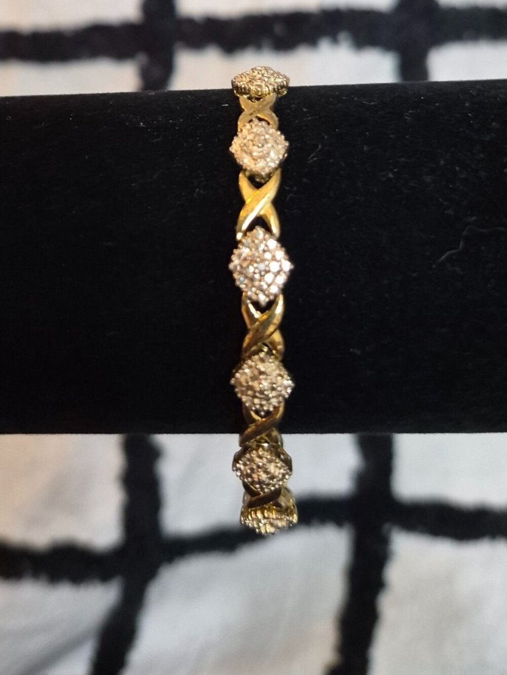 OTC International Gold Plated 925 Silver XO Hugs & Kisses Tennis Bracelet